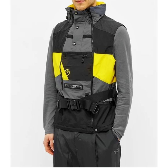 The North Face STEEP TECH Unisex Apogee Hooded Shell Ski Vest Yellow/Black  NEW - Picture 9 of 14